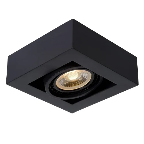 Светильник накладной Zefix 09120/12/30 Lucide чёрный 1 лампа, основание чёрное в стиле современный квадратный фото 3